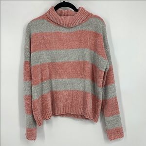 Love By Design Chenille Striped Turtleneck NWT L